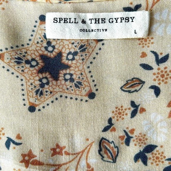 EUC Spell 💫Vintage Celestial Blouse in Cream size Large - Picture 8 of 10